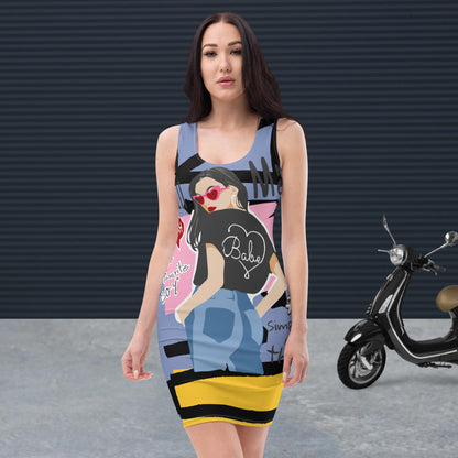 Psychedelic purple fitted dress