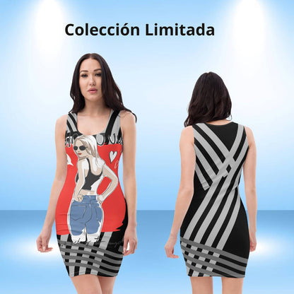 Hallo schwarzes tailliertes Kleid