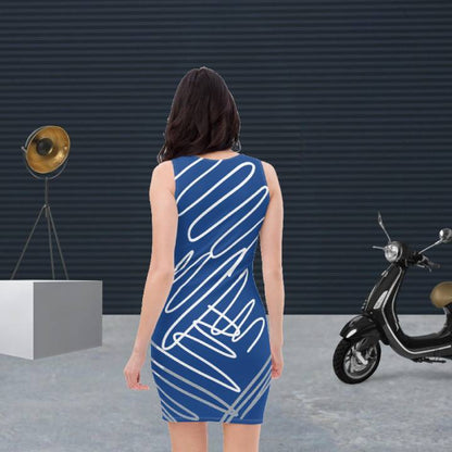 Call Me chic fitted dress in blue