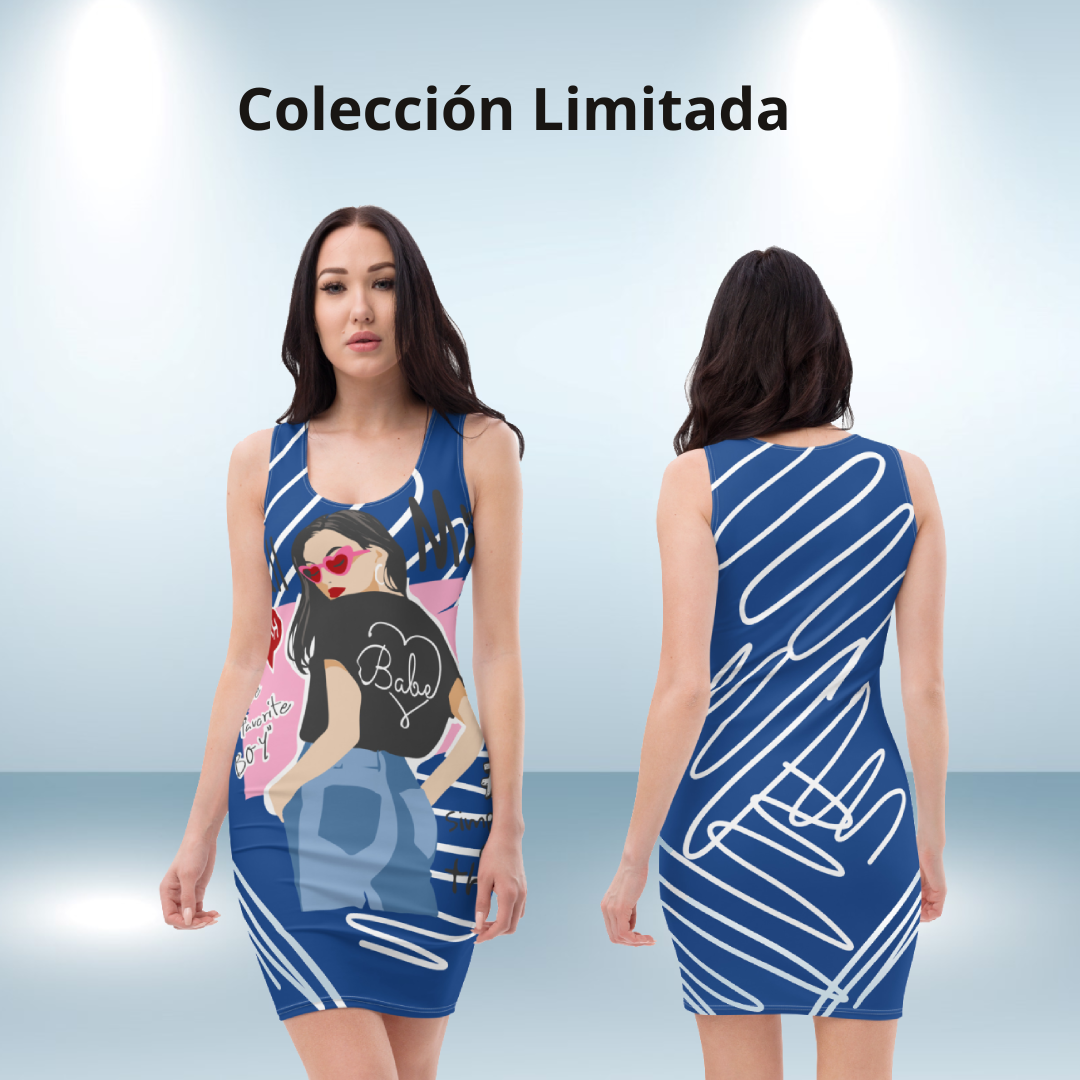 Call Me chic fitted dress in blue