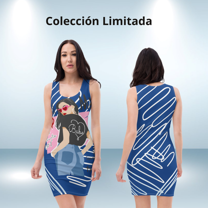 Call Me chic fitted dress in blue