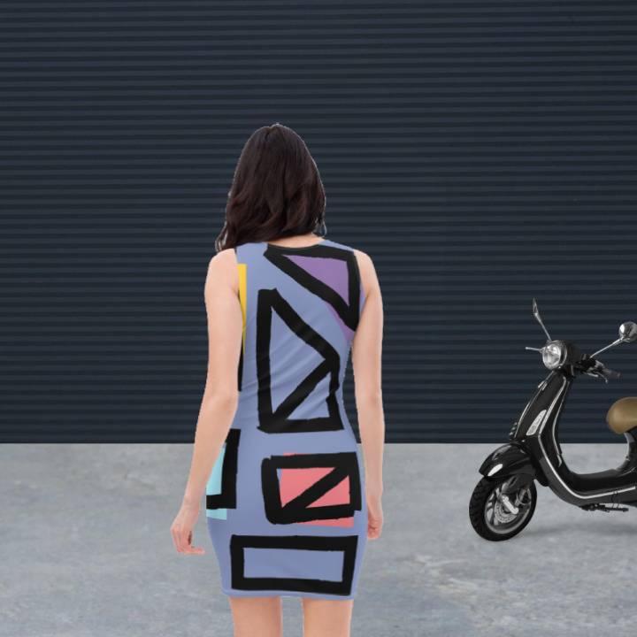 Psychedelic purple fitted dress