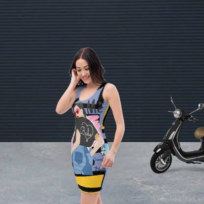 Psychedelic purple fitted dress