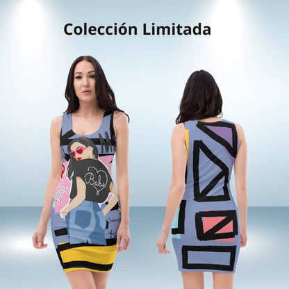 Psychedelic purple fitted dress